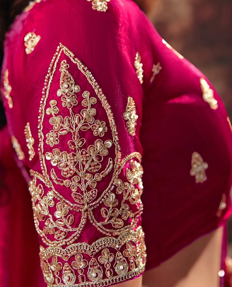 1003 - Hot Pink Designer Style Festive Wear Saree